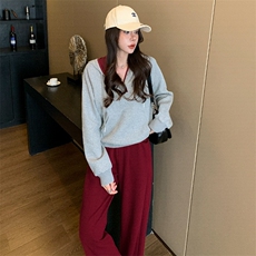 女春季新款连帽卫衣阔腿裤两件套，女装套装/套裙，江南