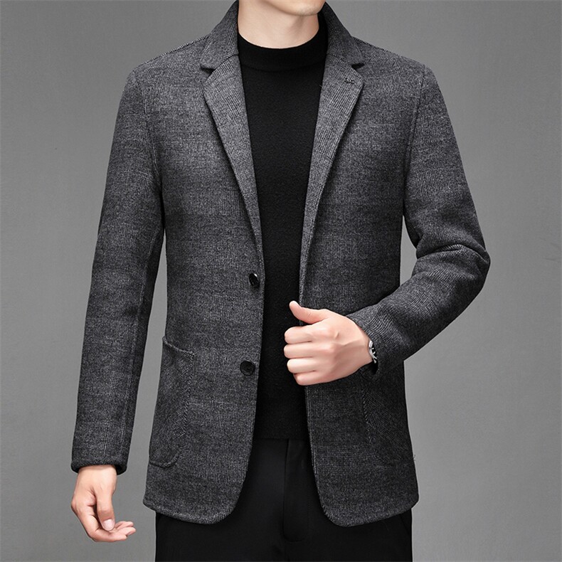 CKSJ2007钱塘2020-2冬季厚款新款商务休闲中年男士毛呢外套P240,男装西服,钱塘207-2