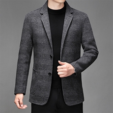 CKSJ2007钱塘2020-2冬季厚款新款商务休闲中年男士毛呢外套P240，男装西服，钱塘207-2