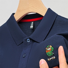短袖polo衫翻领t恤男纯色2023新款夏季商务有领半袖保罗带领衣服，男装T恤，电商B212（原钱塘6029）