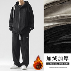 重磅加绒加厚卫衣休闲条绒运动套装SJT861-特批176加绒特批206，男装卫衣，星座718