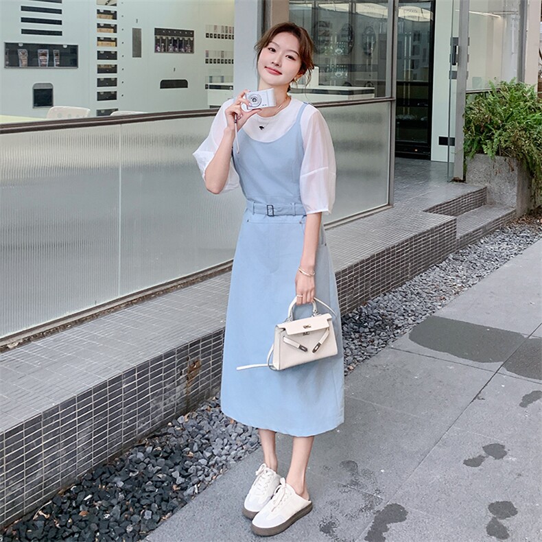 新款2025年夏季两件套背带裙P165K239,女装套装/套裙,浙宝220A