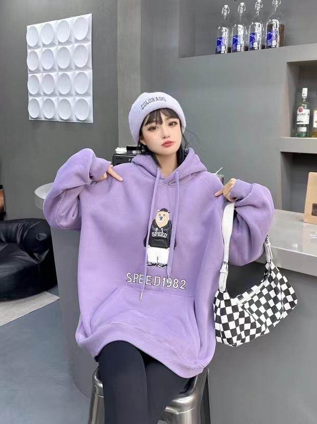 重工有设计点加绒卫衣，女装卫衣/绒衫，泽妤