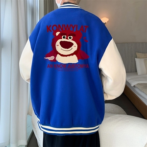 摇粒绒棒球服男大码开衫卫衣男夹克 BF86285-P65图片