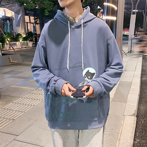 WY2187-P35 加绒款-P40 纯棉连帽卫衣男大码运动帽衫宽松薄外套男图片