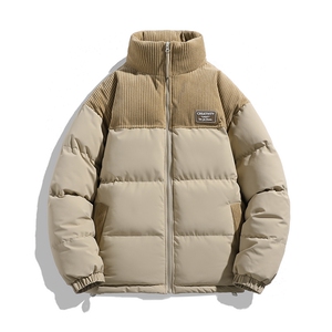 冬季青少年灯芯绒立领拼接外套休闲百搭面包服棉服5302-P78图片