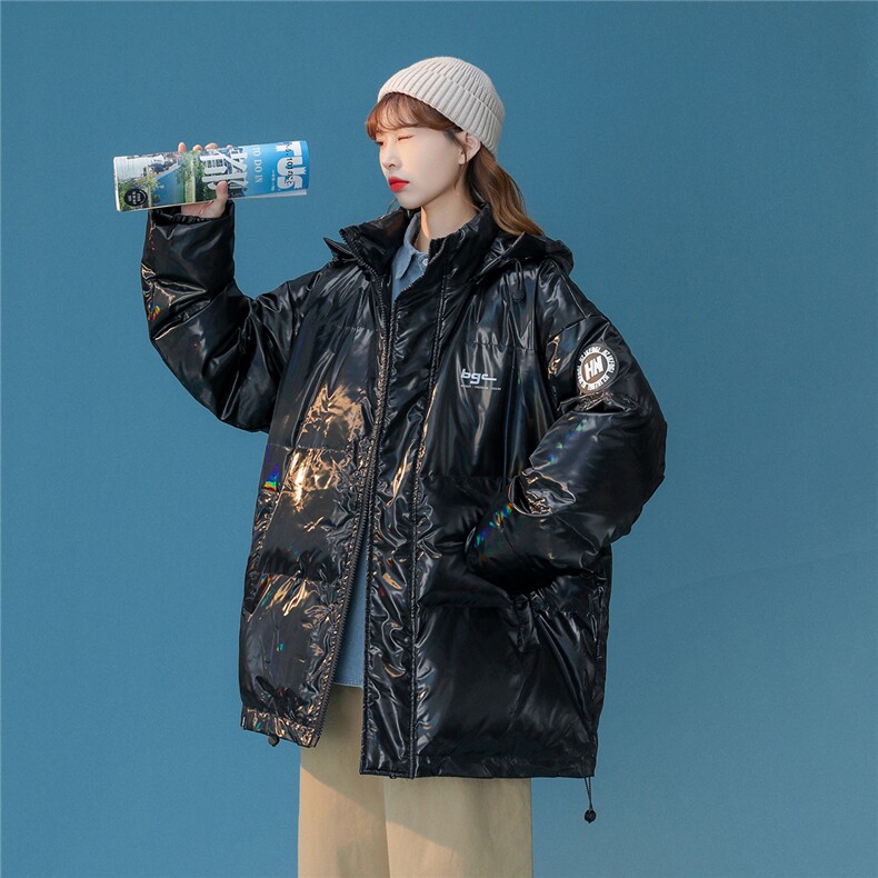 白鸭绒中性冬季潮流亮面设计感保暖加厚连帽羽绒服YR100P255控298,男装羽绒服,A247A