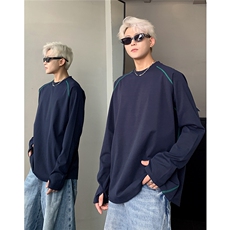 明线撞色休闲禅修简约抗菌自发热透气通勤运动T恤8510-P30，女装T恤，电商C307