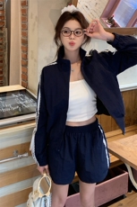 miu系蕾丝拼接三道杠运动套装女2025春季新款韩系学院风ootd穿搭，女装套装/套裙，2C057