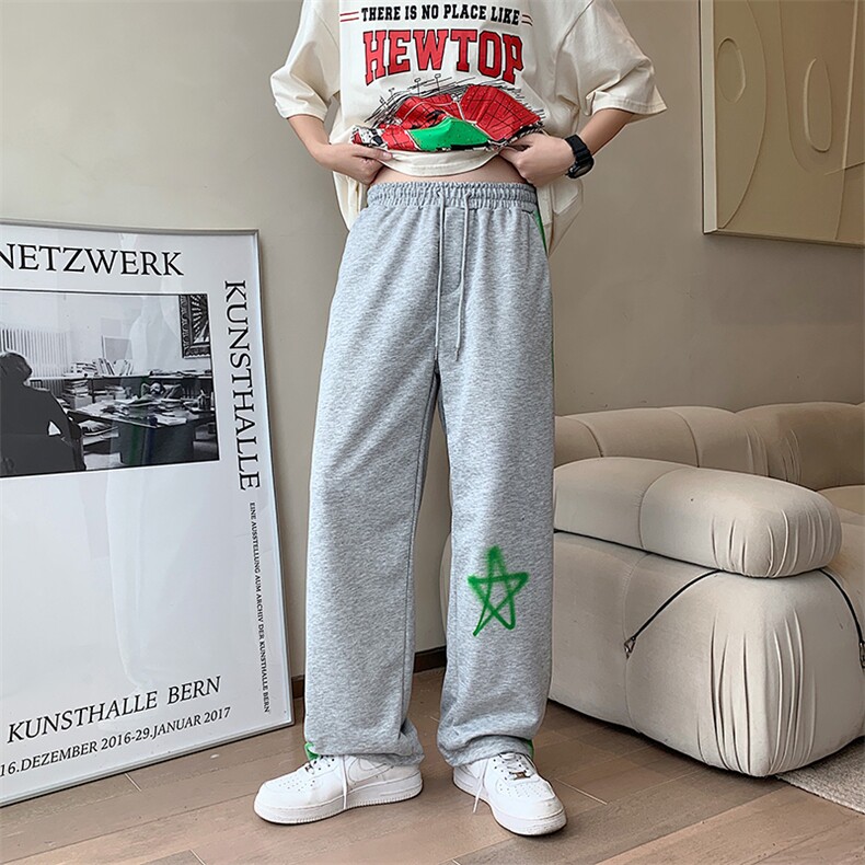 港风潮男直筒休闲百搭裤宽松潮流百搭运动长裤K0215-P35,男装休闲裤,星座308B-1