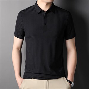 2023夏季纯棉半袖POLO衫男士短袖无痕T恤时尚上衣翻领t恤衫潮P58图片