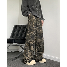 美式街头迷彩牛仔裤男宽松欧美高街vibe风长裤子N701-P50，男装牛仔裤，星座308B-2