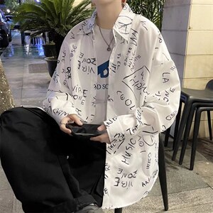 长袖衬衫男港风潮流C133P28,早秋裤子穿搭图片