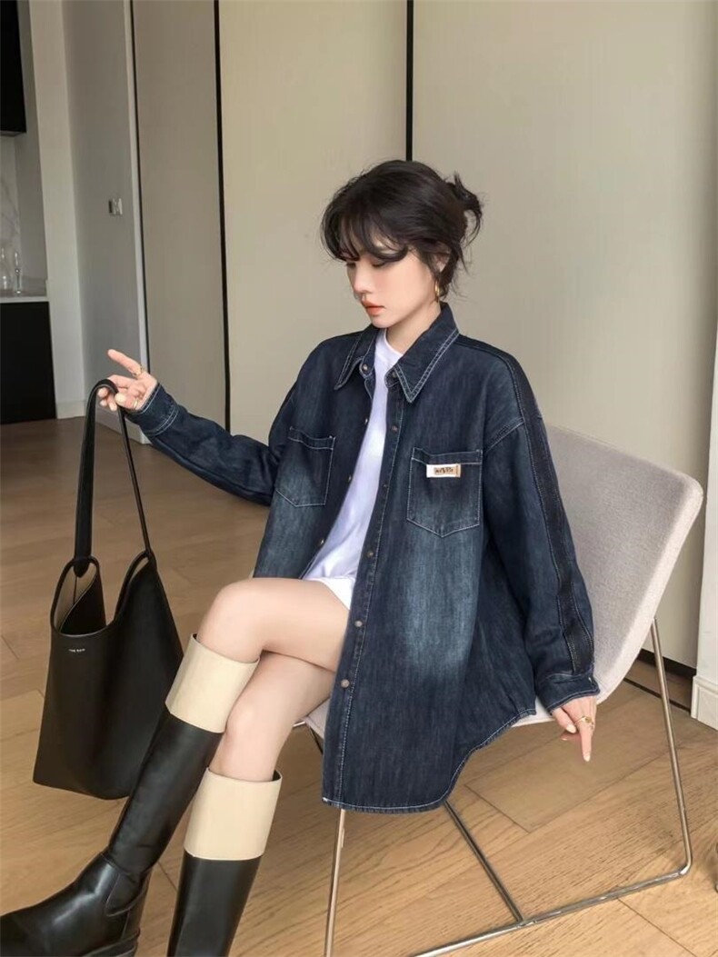 爱美欧现货加绒牛仔衬衣，其它，爱美欧