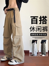 抖音品质宽松直筒休闲裤男潮牌速干工装裤A146-GY590特p26量大优，男装休闲裤，HDA146