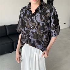 F272-P302024新款高级感垂感潮流衬衣夏威夷印花短袖衬衫现货，男装衬衫，星座512-6