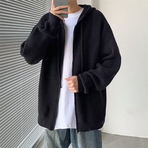 开衫毛衣男春秋季连帽双拉链针织外套男上衣青少年毛线衣 MM281图片