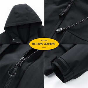 春款现货三防户外夹克男连帽冲锋衣外套DSA157B-J127-P65图片