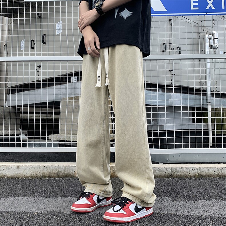 美式街头水洗做牛仔裤男春秋宽松高街vibe长裤子N0508-P30，男装牛仔裤，星座308B-2