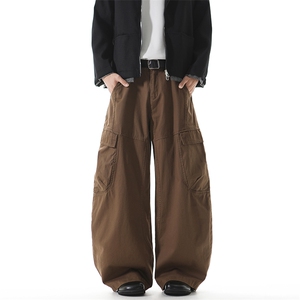 【现货】T676-P60-控118美拉德棕色工装裤抖音高品质休闲裤阔腿裤图片