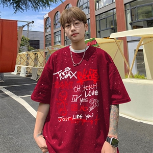 可48小时发货支持抖音得物来样二开 美式满天星亮片短袖T恤MTX631图片