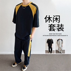 短袖t恤男士夏季ins潮牌帅气百搭运动套装休闲搭配一套上衣服，男装T恤，星座1206（原A206）