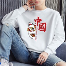 现货春装上新潮款男士印花休闲情侣卫衣青少年班服F070-P16图片