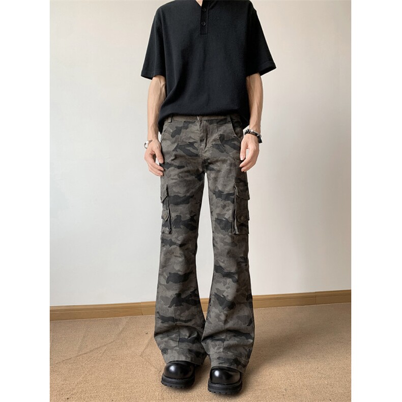 XZ-221-5/K1009/P55美式高街迷彩多口袋休闲显瘦微喇牛仔裤,男装牛仔裤,星座221-5
