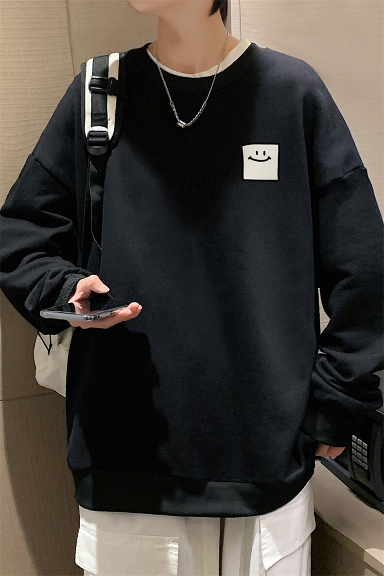 S6316-P28秋季圆领卫衣男大码韩版宽松长袖外套,男装卫衣,电商A040