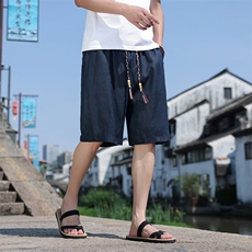 亚麻纯色宽松休闲五分裤808-特P35，男装牛仔裤，星座816A（原B366）
