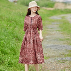 2026年夏季女士短袖旅游日常聚会约会户外婚礼逛街，女装连衣裙，江南依恋
