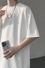 8XL-M高品质重磅棉光版纯色短袖T恤百搭款半截袖五分袖DX332特P23，男装T恤，电商D206-1