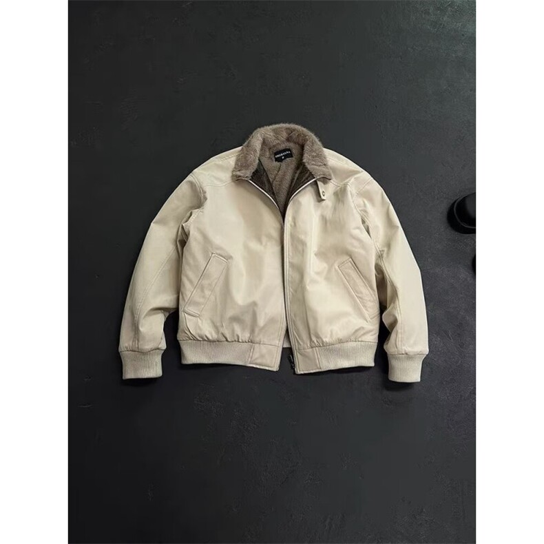 冬季美式拼蛇皮纹PU皮棉衣ing短款保暖夹克座山雕棉服男女款,男装夹克,星座506A