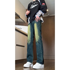 美式高街vibe重工艺做旧水洗hiphop直筒牛仔裤货号K2323P55，男装牛仔裤，电商A063