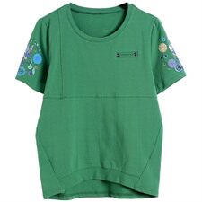 2021年春季宽松短袖印花圆领T恤纯色舒适简约优雅潮流，女装T恤，丽影随形