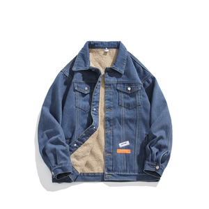 大码牛仔棉服男冬季加厚保暖羊羔毛棉衣百搭保暖棉袄子MY2253-P95图片