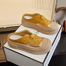 X4070-P150包头拖鞋女2024夏季新款平底凉拖鞋女外穿百搭半拖，男鞋拖鞋，星座1407-3