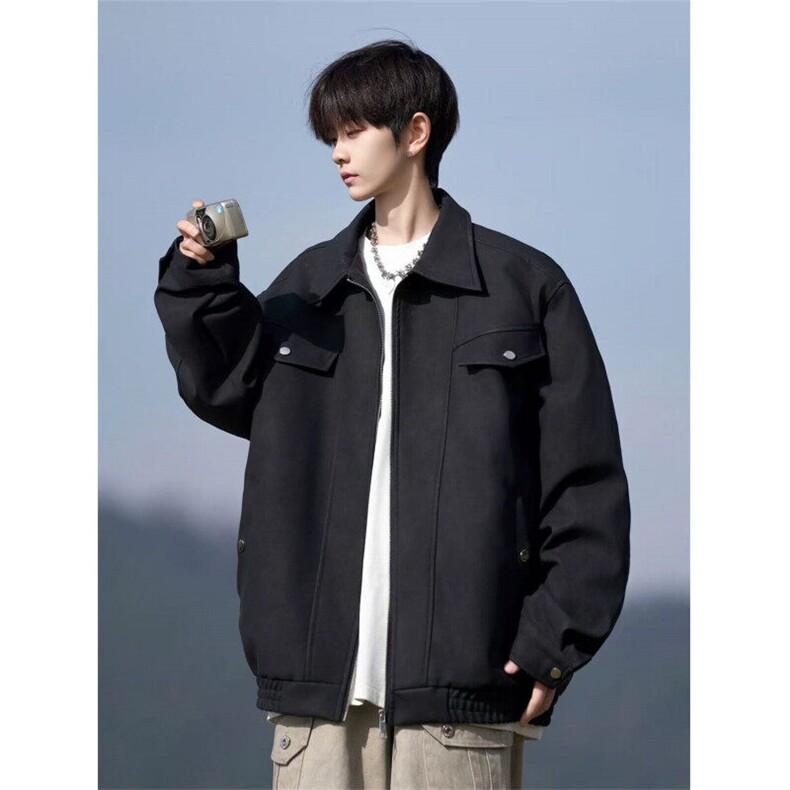 自拍图:2025秋季美式复古皮衣外套翻领皮夹克JK8088-P85128，男装夹克，星座1209-2