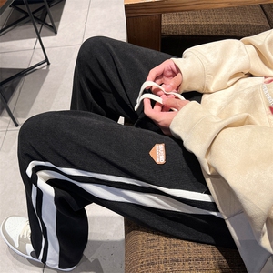 秋季条纹欧棉绒重磅裤子男条纹休闲直筒长裤 K813*P40控68图片