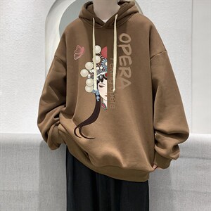 WY2161-P35 加绒款-P40 纯棉连帽卫衣男大码运动帽衫宽松薄外套男图片