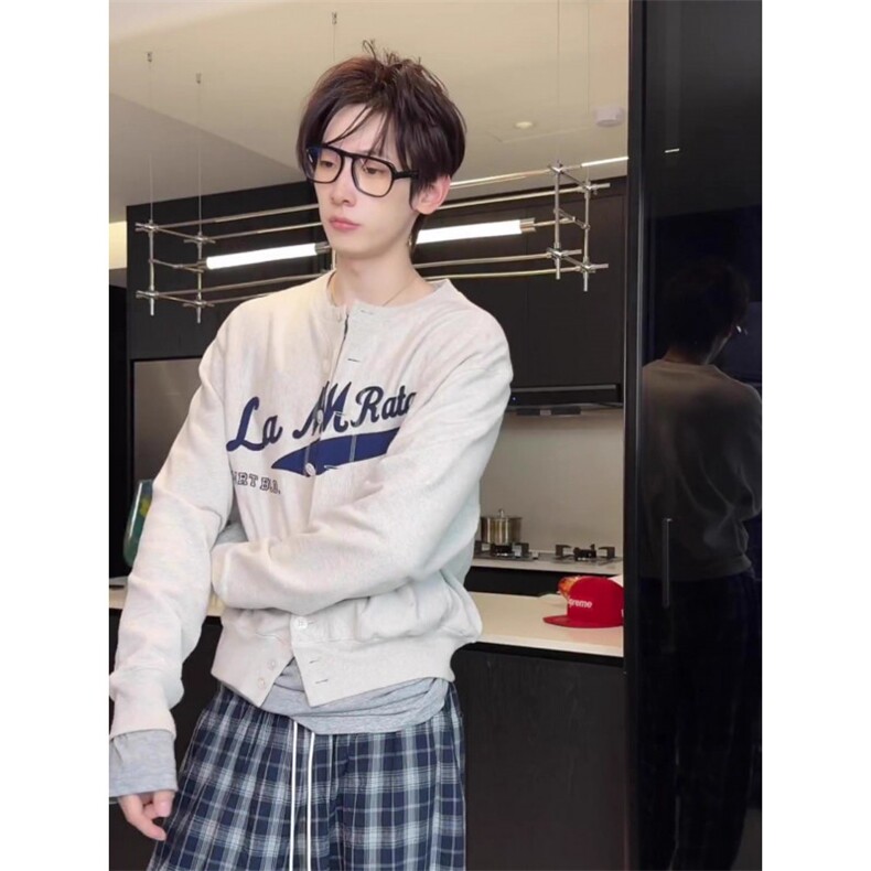 迪希鸟2025新款男款重磅圆领刺绣开衫卫衣时尚休闲百搭潮流GXX图片