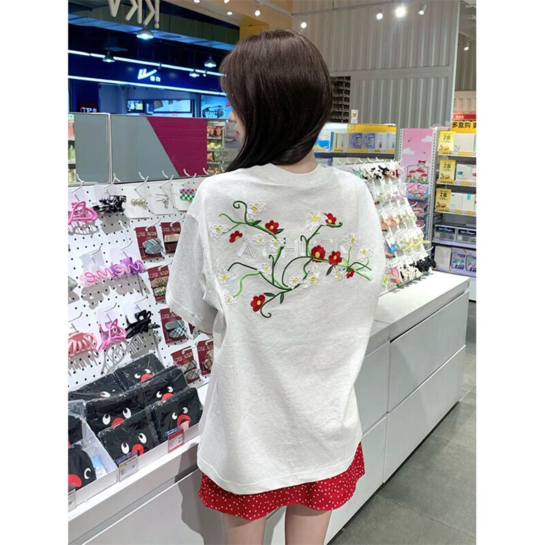 万针全刺绣工艺高品质260克双纱纯棉美式高街短袖T恤特P33,男装T恤,电商A486