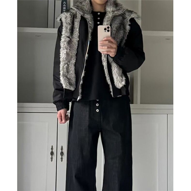 新款简约流行百搭文艺气质ins原宿时尚日系慵懒棉衣 MS8225图片
