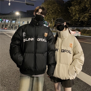 情侣装冬装 大领子pu软皮棉服 棉衣休闲加厚外套男女 G1109 P128图片