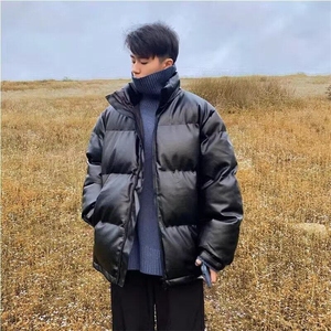【有货】DH114-P80冬季男棉衣立领PU皮衣外套加厚面包服ins宽松图片