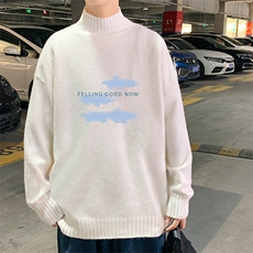 M18143-P45加绒款-P65半高领毛衣男士大码针织衫男毛线衣男，男装针织衫/毛衣，电商A040