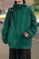 新款连帽冲锋衣宽松大码休闲夹克男DSA157B-J217-P65，男装夹克，电商A157B