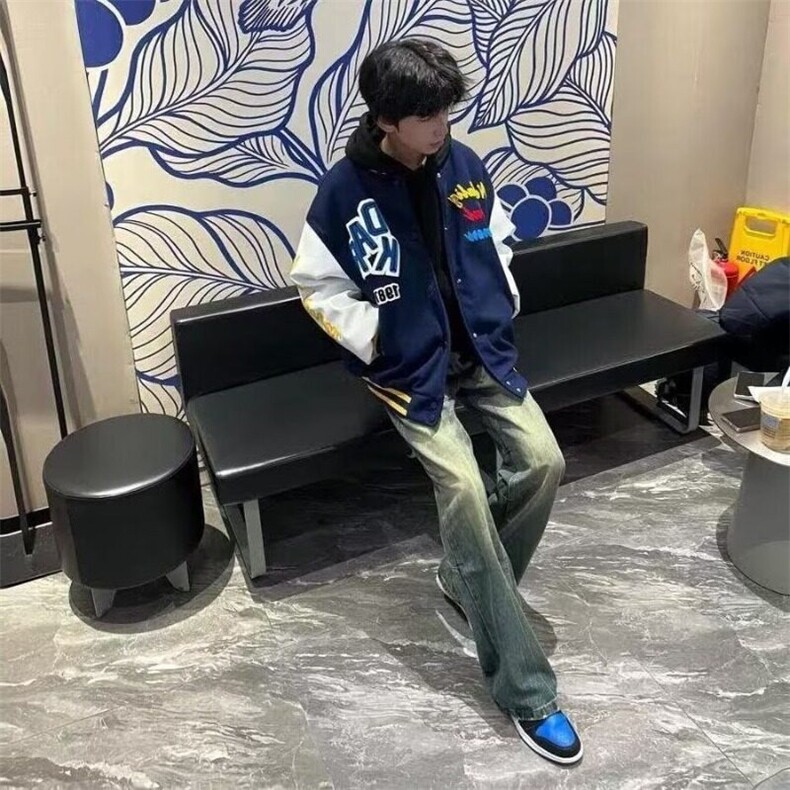 【现货】DM311-P65重磅潮牌徽章刺绣设计棒球服春季新款高街外套图片