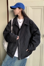 1秋季潮复古褶皱高级感哈灵顿情侣女大码M-5XL夹克男JK8742P75，男装夹克，星座226-2