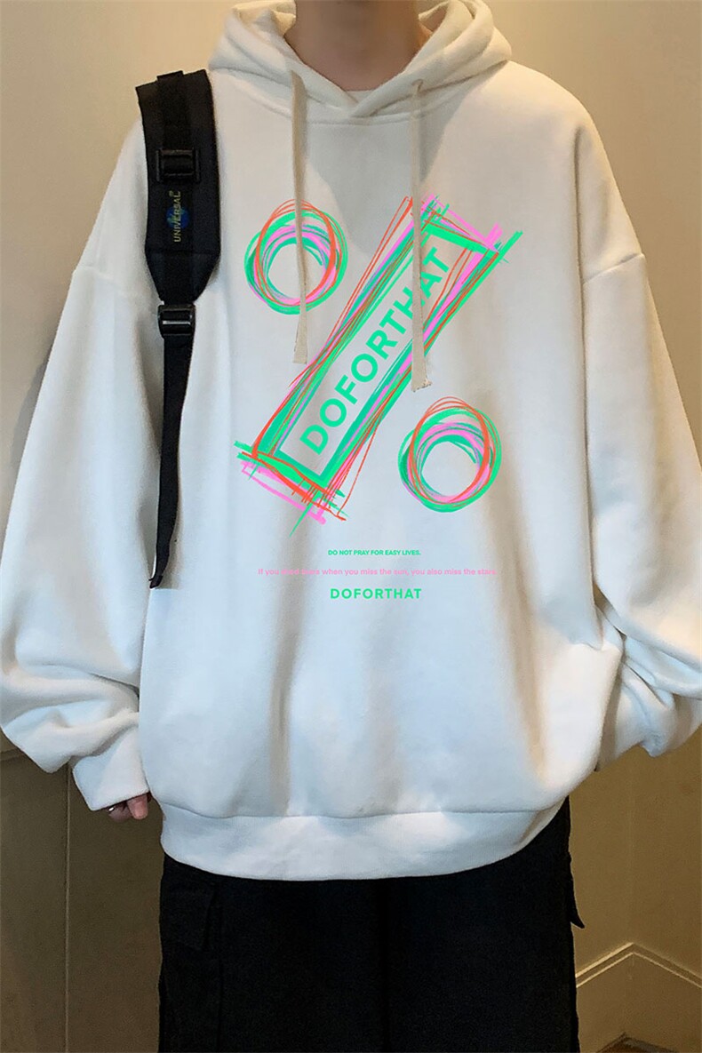 纯棉连帽卫衣男大码运动帽衫宽松薄WY2171-P35加绒款-P40,男装卫衣,电商A040